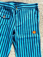 Load image into Gallery viewer, Blue on Blue Unisex Striped Big City Semi Stretch Denim Pant
