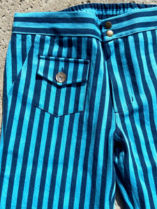 Blue on Blue Unisex Striped Big City Semi Stretch Denim Pant