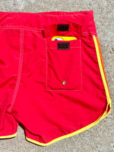 Load image into Gallery viewer, The Sungodz Red Racer Boardshort,  Made in the USA, in Californ&#39;iA
