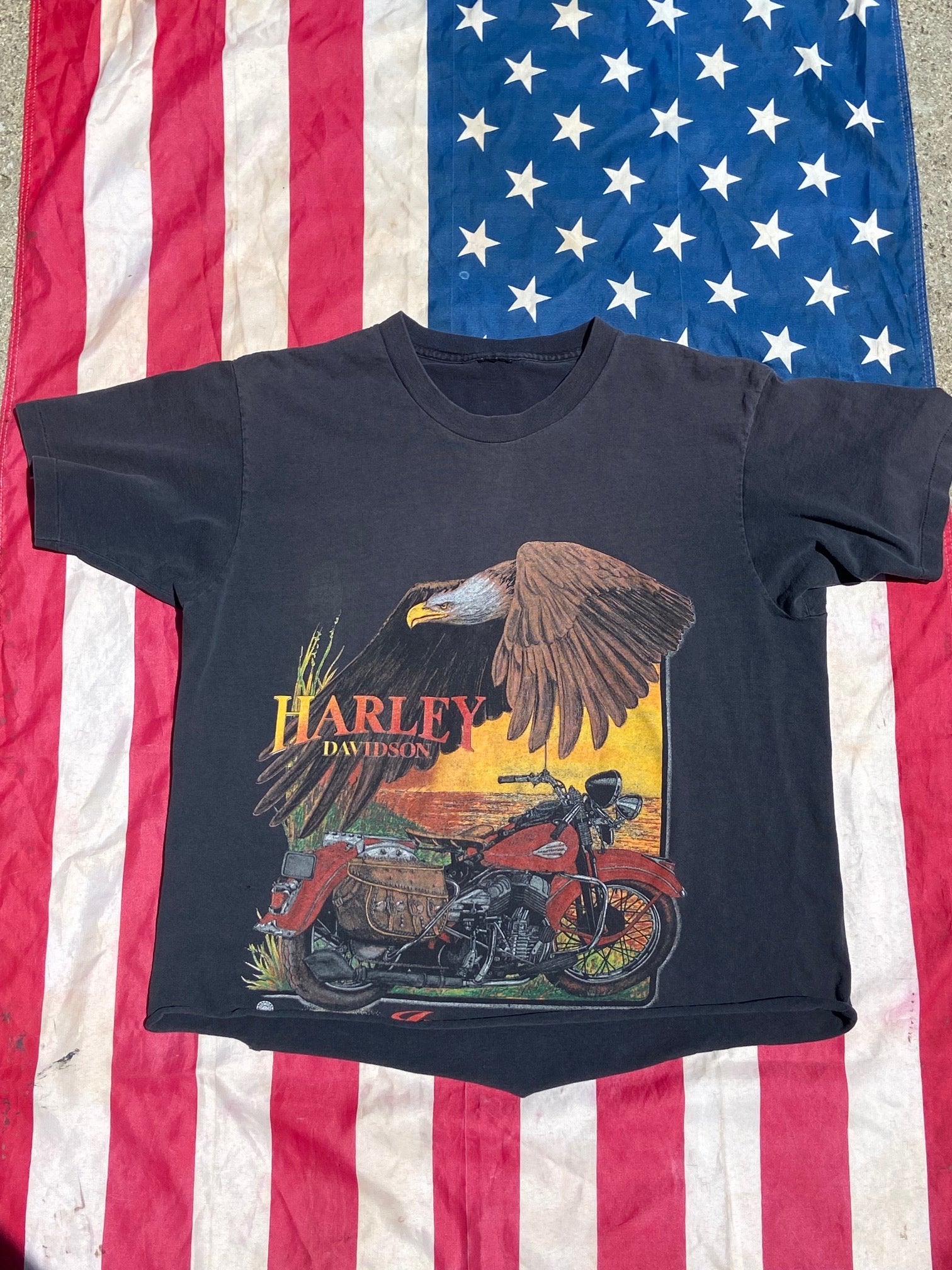 harley davidson eagle logo american flag