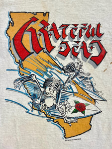 Super rare Vintage original 1987 Surfing Skeletons Grateful Dead tshirt , size Large
