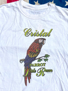 Vintage white Cristal Parrot Rum tshirt in size Large