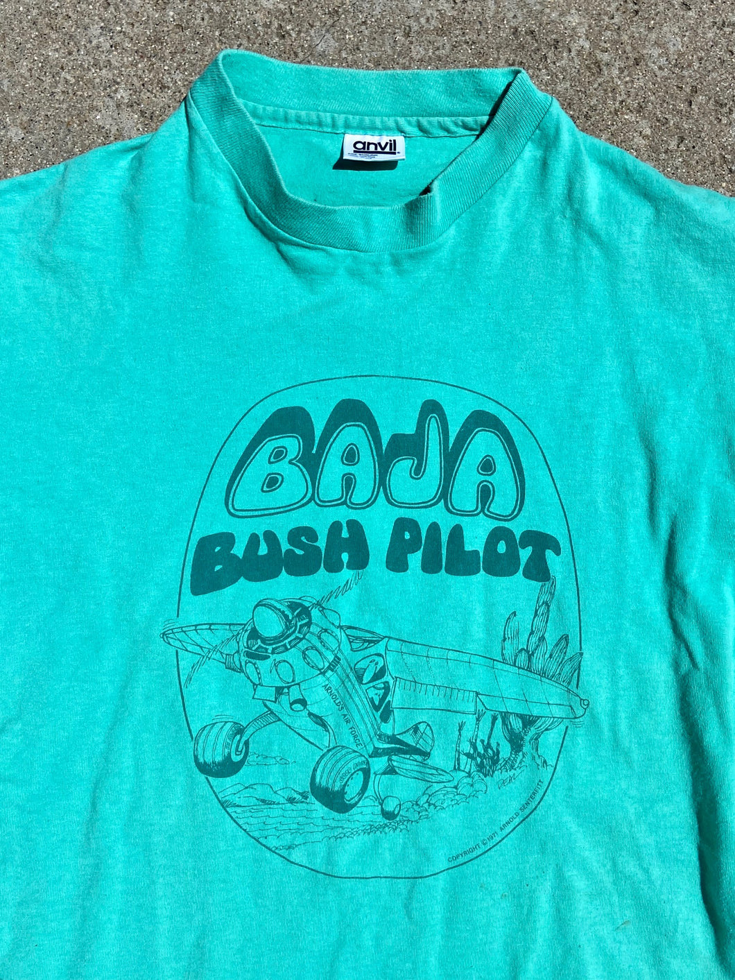 Vintage 1970s Baja Bush Pilot tshirt, size Large.