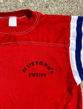Load image into Gallery viewer, Super rare vintage 1970s or early 80s Hussong&#39;s Ensenada Baseball shirt. Size XL but fits more like a large.
