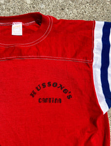 Super rare vintage 1970s or early 80s Hussong's Ensenada Baseball shirt. Size XL but fits more like a large.