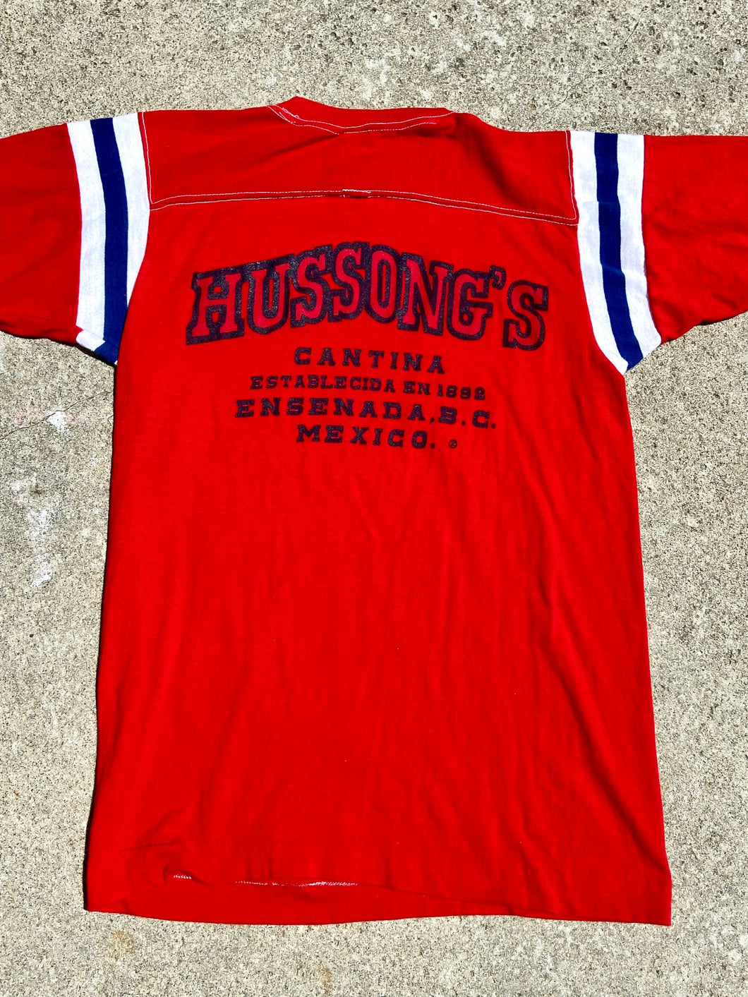 Super rare vintage 1970s or early 80s Hussong's Ensenada Baseball shirt. Size XL but fits more like a large.