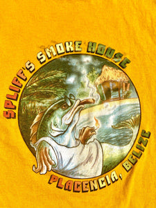 Vintage Spliff's Smoke House tshirt in Gold Yellow.  SIze Large