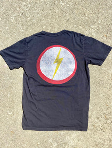 Vintage Black Lightning Bolt tshirt, Circle "Team  Bolt" design .  Size Large