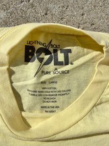 Yellow Lighting Bolt tee in Size Large